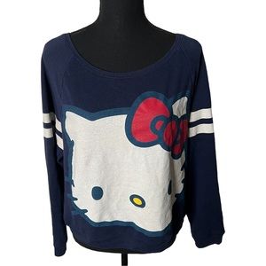 Forever 21 x Hello Kitty Sanrio Logo Long Sleeve Varsity Sweatshirt Size Small.